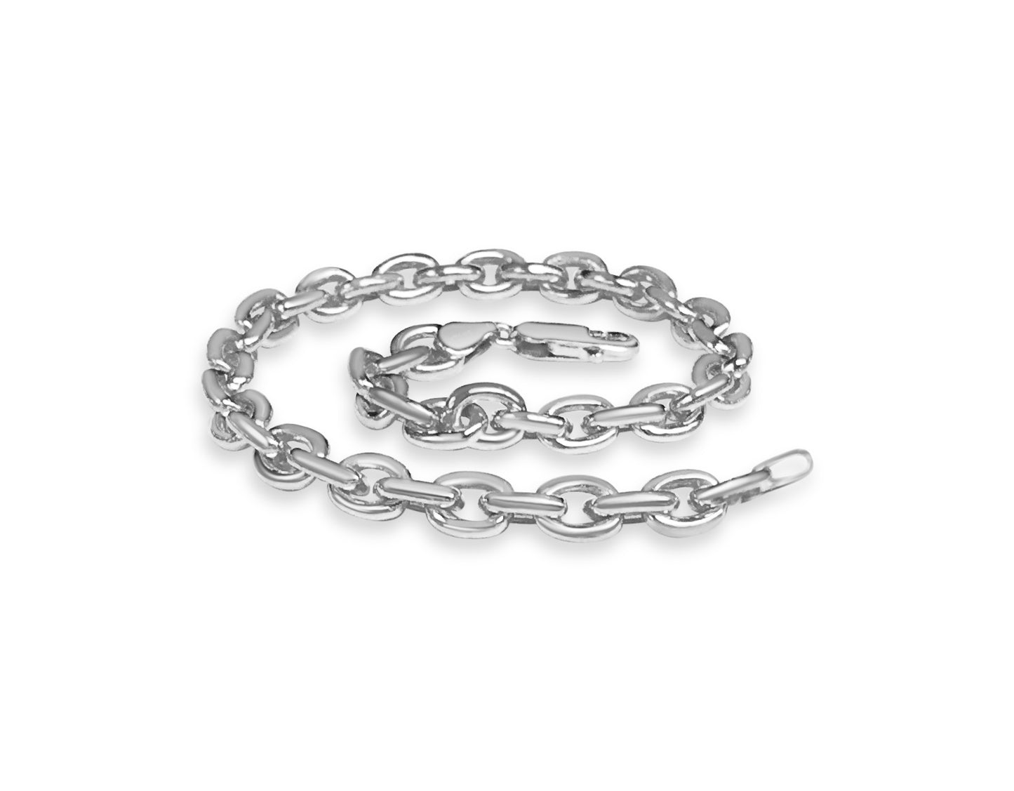 Handmade Solid Gold Fancy Rolo Bracelet , 7mm