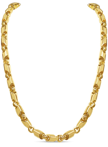 Handmade Solid Gold Fancy Tube Necklace , 8mm