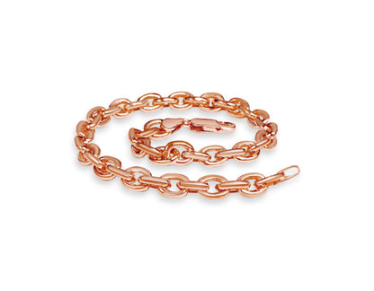 Handmade Solid Gold Fancy Rolo Bracelet , 7mm