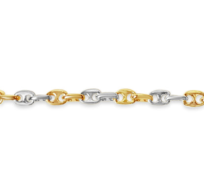 Handmade Solid Gold Anchor Mariner Bracelet , 8mm