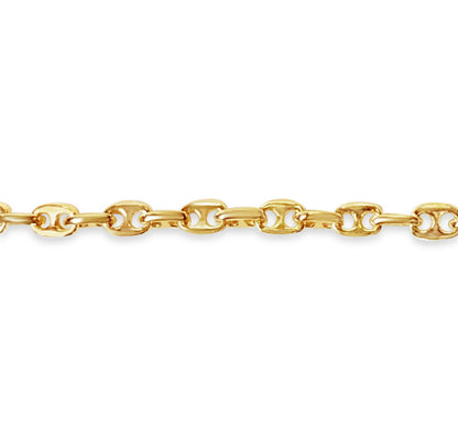 Handmade Solid Gold Anchor Mariner Necklace , 8mm