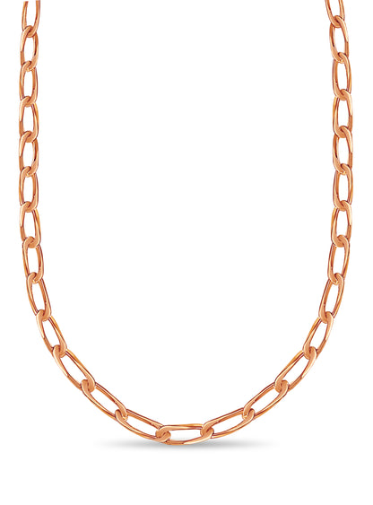 Handmade Solid Gold Flat Necklace , 9mm