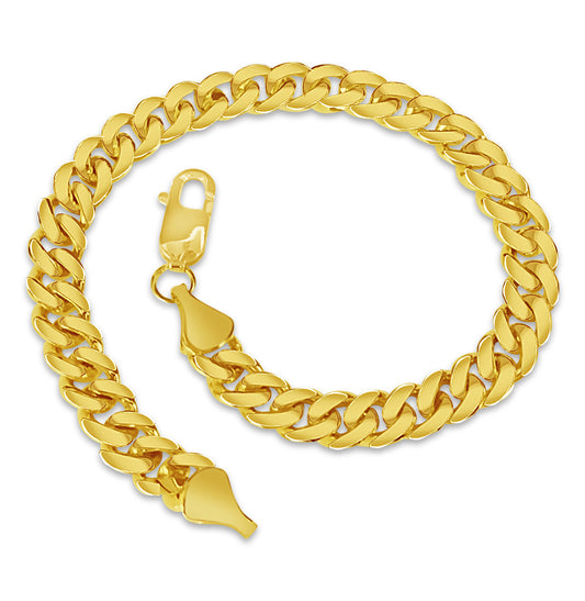 Handmade Solid Gold Miami Cuban Bracelet , 8mm