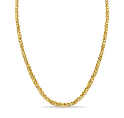 Handmade Solid Gold Curb Necklace , 8mm