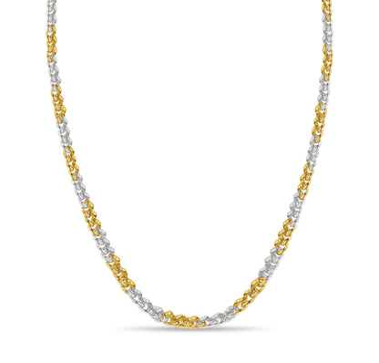 Handmade Solid Gold Curb Necklace , 8mm