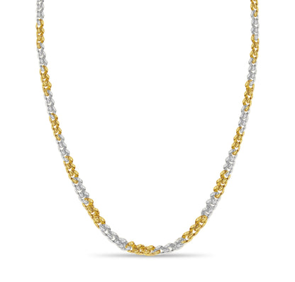 Handmade Solid Gold Curb Necklace , 8mm