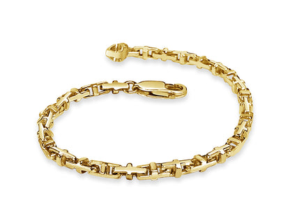 Handmade Solid Gold Anchor Mariner Bracelet , 3mm