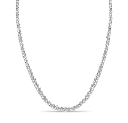 Handmade Solid Gold Curb Necklace , 8mm