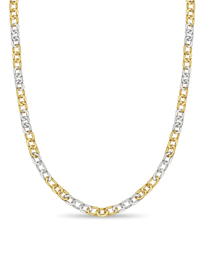 Handmade Solid Gold Curb Necklace , 11mm