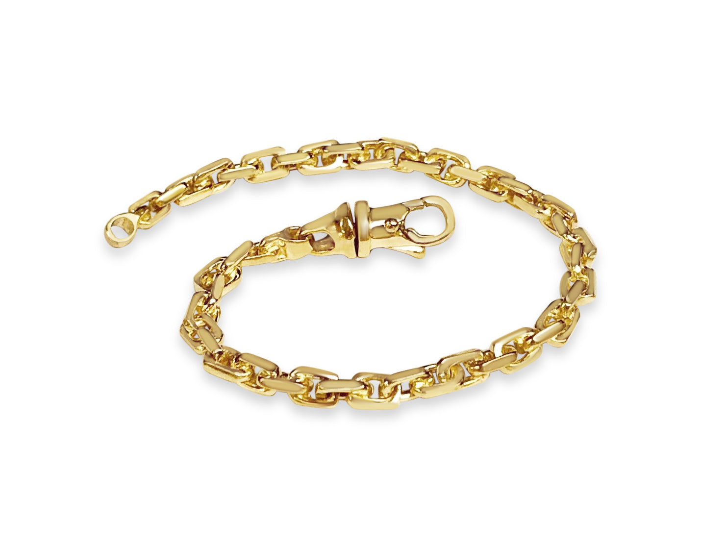 Handmade Solid Gold Fancy Rolo Bracelet , 5mm