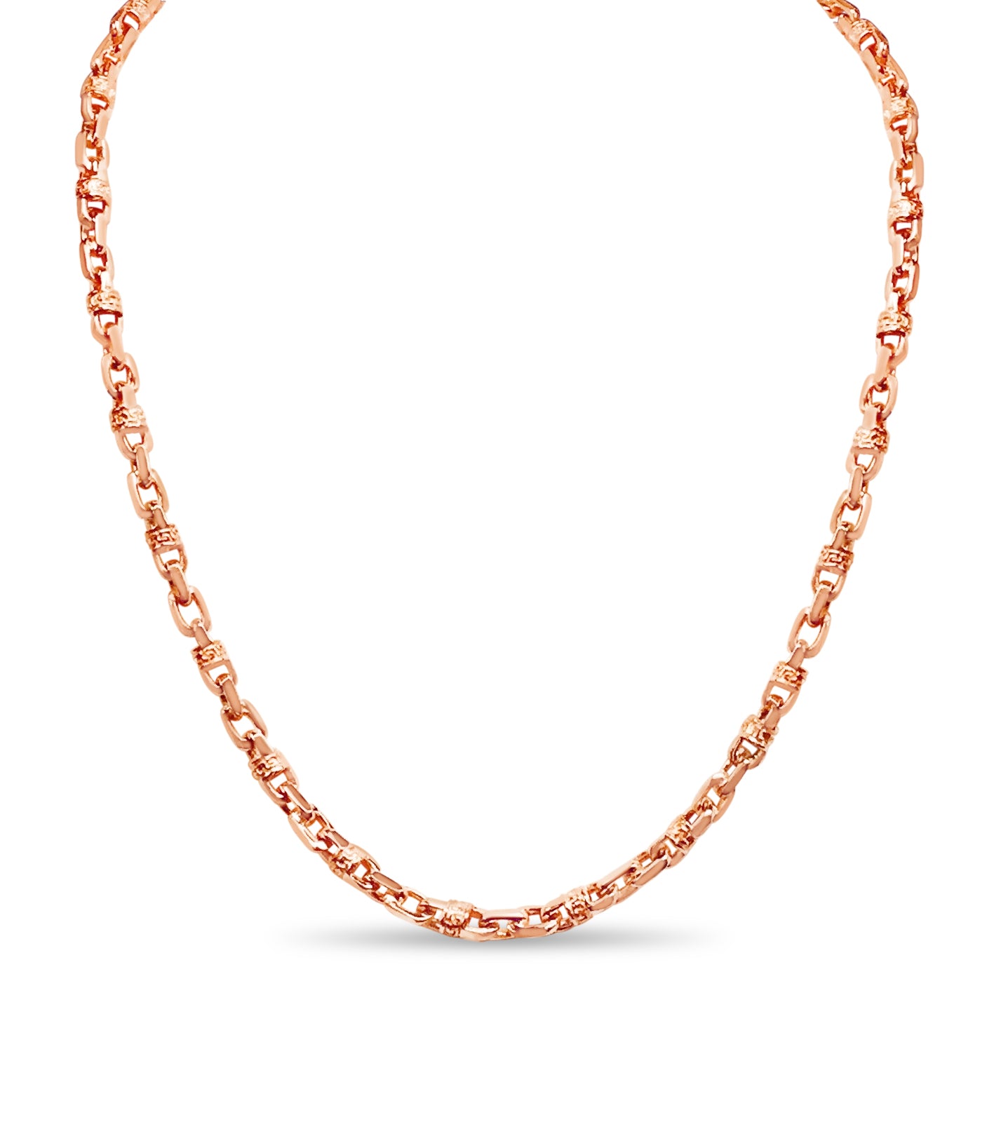 Handmade Solid Gold Fancy Greek Necklace , 6mm