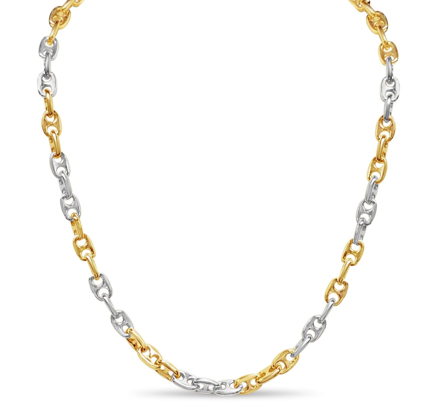 Handmade Solid Gold Anchor Mariner Necklace , 8mm