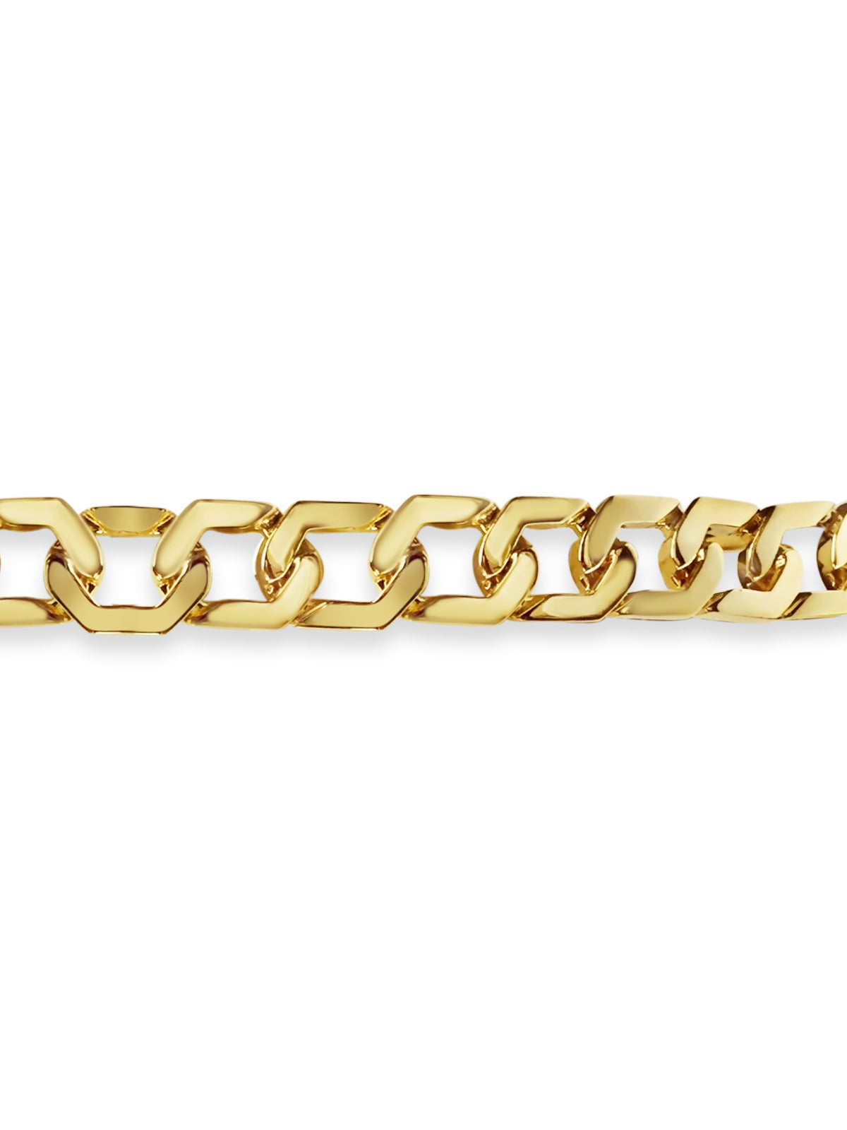 Handmade Solid Gold Curb Bracelet , 11mm