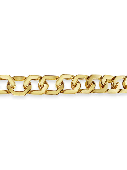 Handmade Solid Gold Curb Bracelet , 11mm