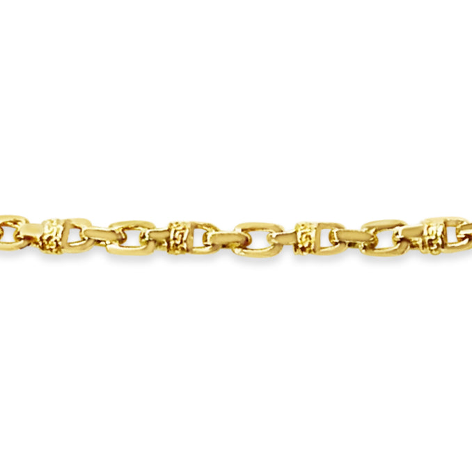 Handmade Solid Gold Fancy Greek Bracelet , 6mm