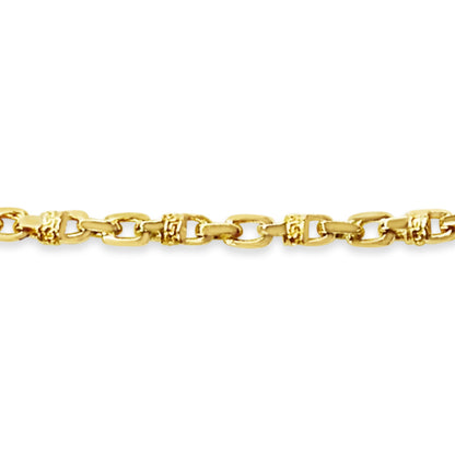 Handmade Solid Gold Fancy Greek Bracelet , 6mm