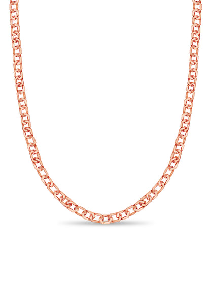Handmade Solid Gold Curb Necklace , 11mm