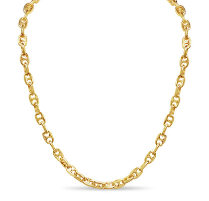 Handmade Solid Gold Anchor Mariner Necklace , 8mm