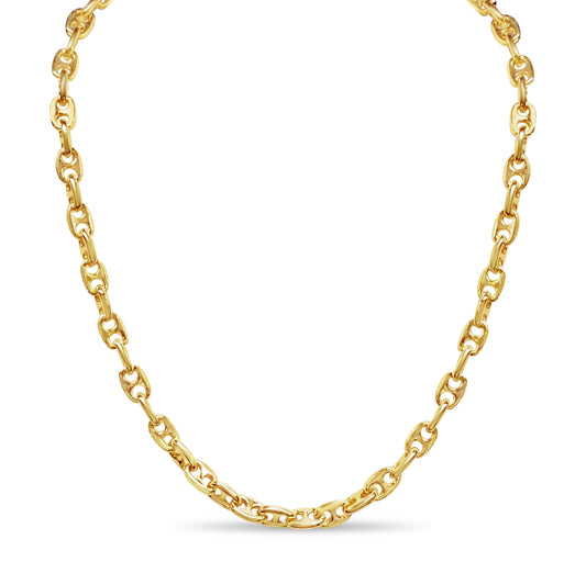 Handmade Solid Gold Anchor Mariner Necklace , 8mm