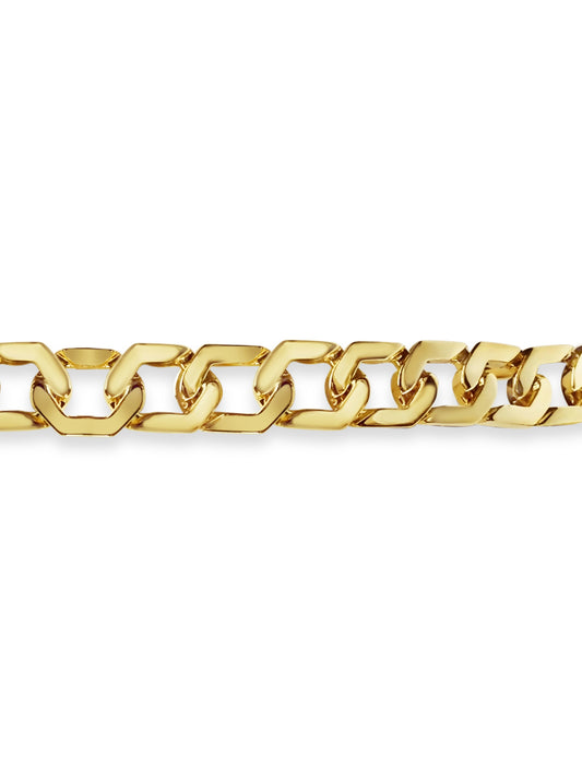 Handmade Solid Gold Curb Bracelet , 11mm