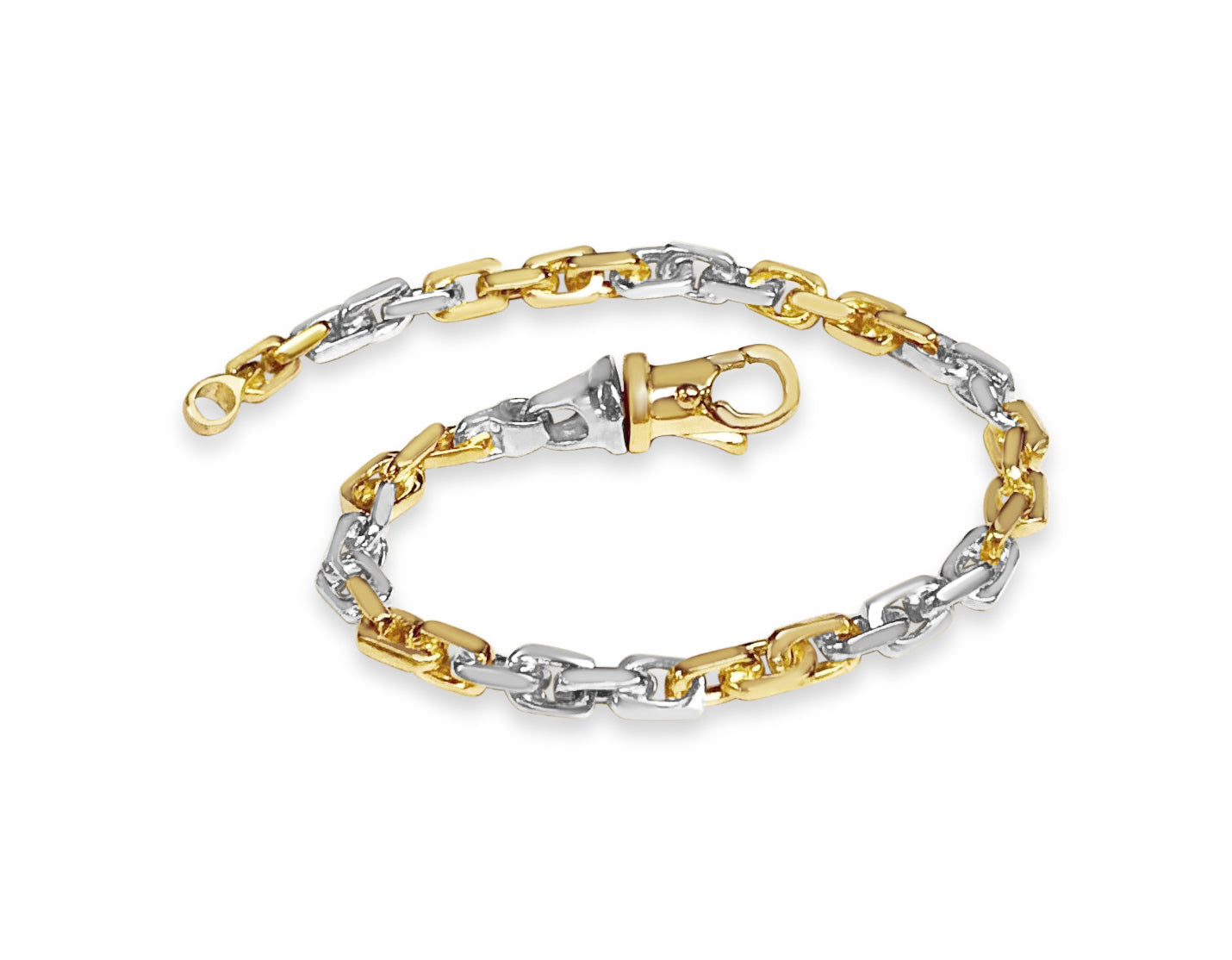 Handmade Solid Gold Fancy Rolo Bracelet , 5mm