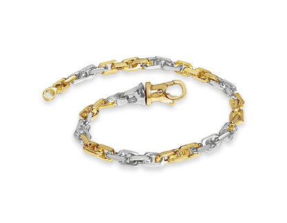 Handmade Solid Gold Fancy Rolo Bracelet , 5mm