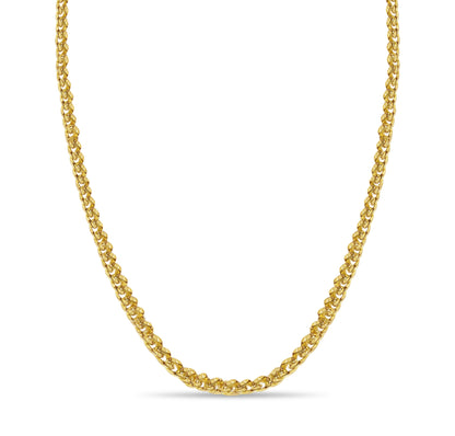 Handmade Solid Gold Curb Necklace , 8mm