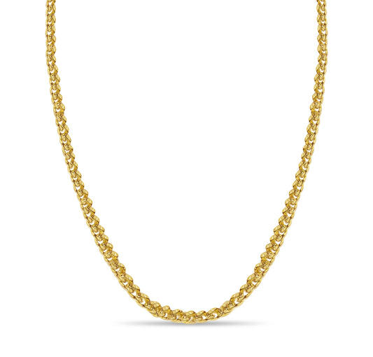 Handmade Solid Gold Curb Necklace , 8mm