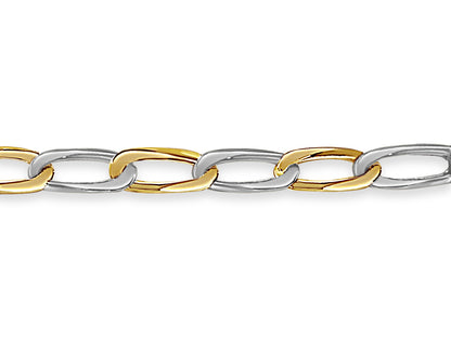 Handmade Solid Gold Flat Bracelet , 9mm