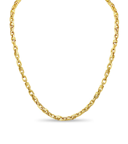 Handmade Solid Gold Fancy Greek Necklace , 6mm