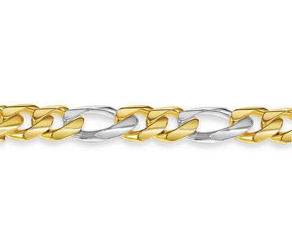 Handmade Solid Gold Figaro Bracelet , 18mm