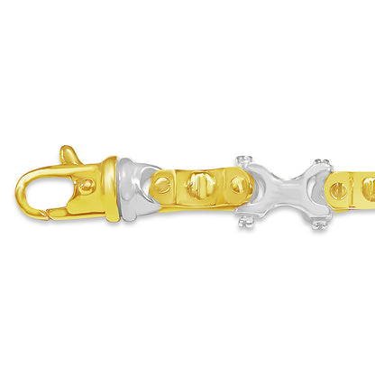 Handmade Solid Gold Equestrian Bracelet , 9mm