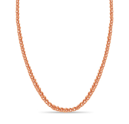 Handmade Solid Gold Curb Necklace , 8mm