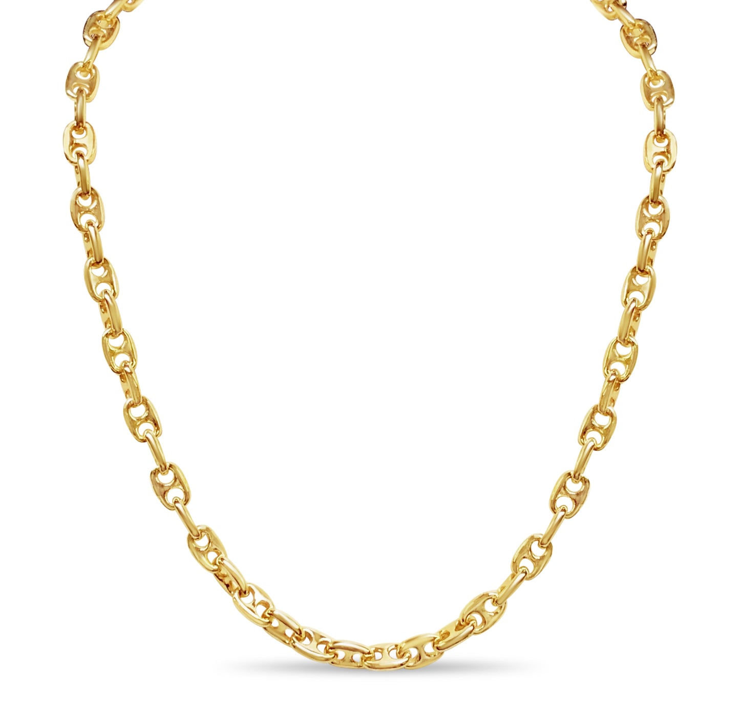 Handmade Solid Gold Anchor Mariner Necklace , 8mm