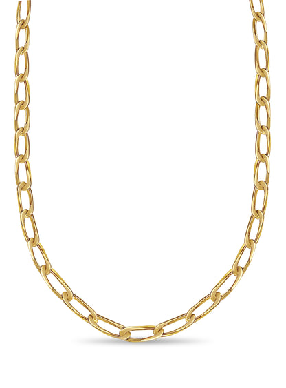 Handmade Solid Gold Flat Necklace , 9mm