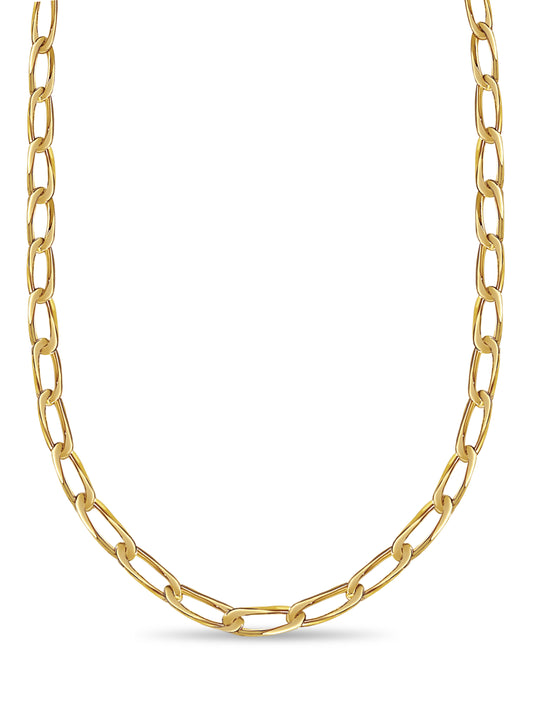 Handmade Solid Gold Flat Necklace , 9mm