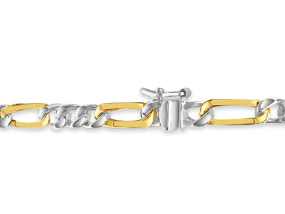 Handmade Solid Gold ID Figaro Bracelet , 5mm