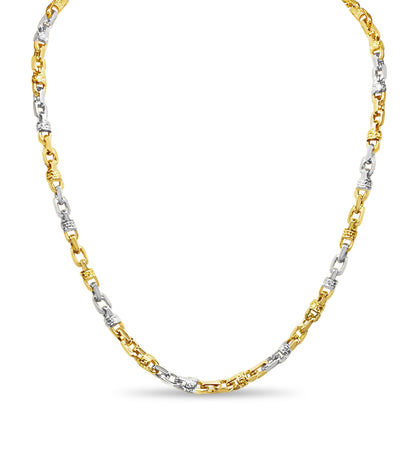 Handmade Solid Gold Fancy Greek Necklace , 6mm
