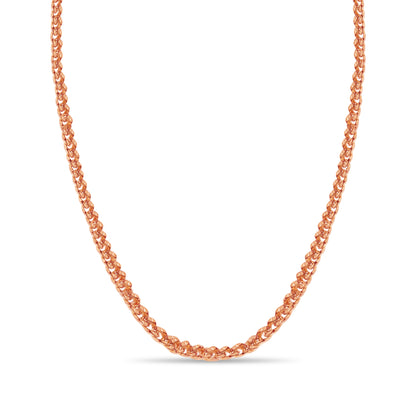 Handmade Solid Gold Curb Necklace , 8mm