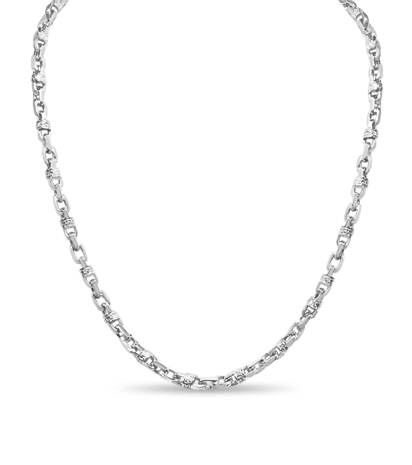 Handmade Solid Gold Fancy Greek Necklace , 6mm