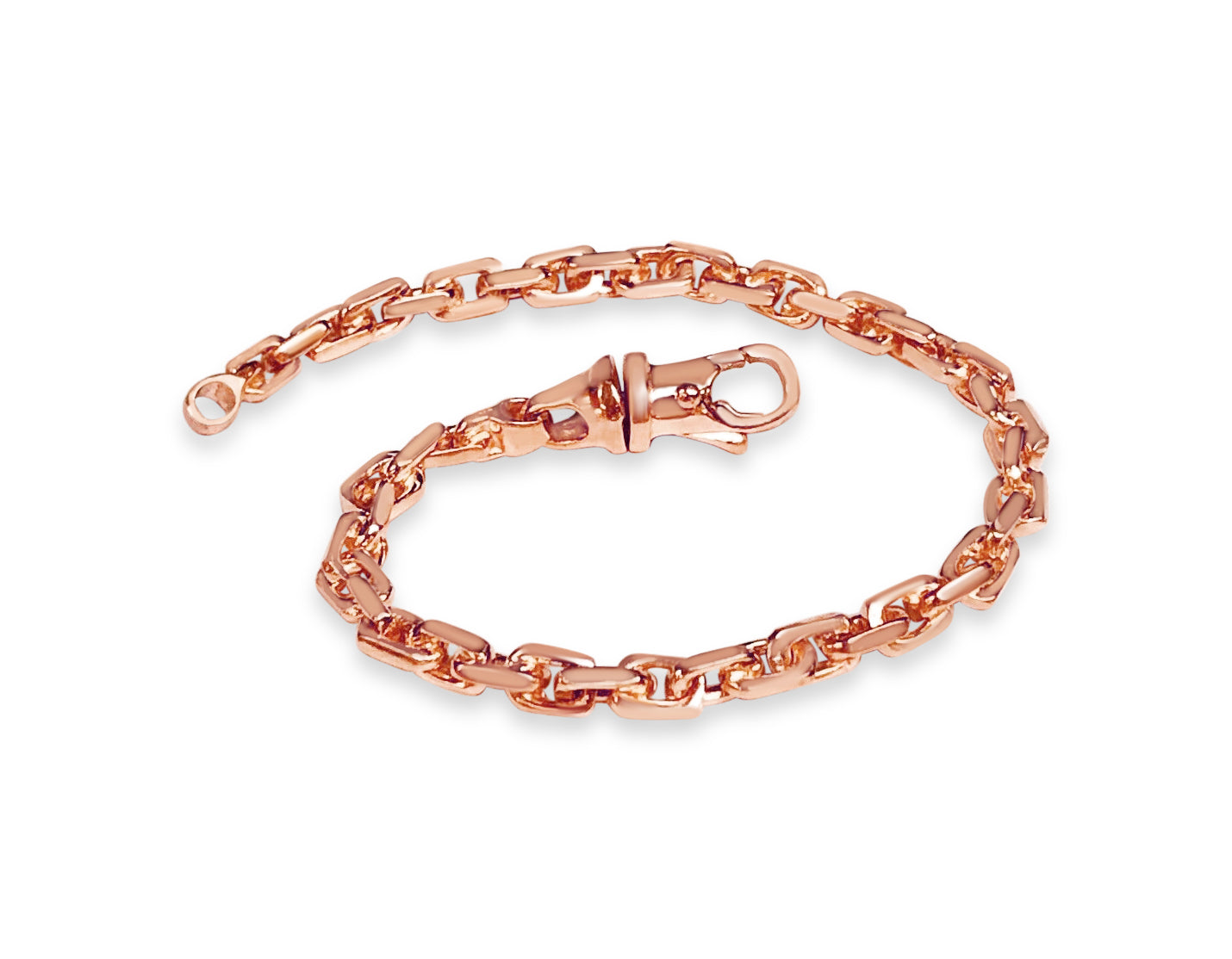 Handmade Solid Gold Fancy Rolo Bracelet , 5mm