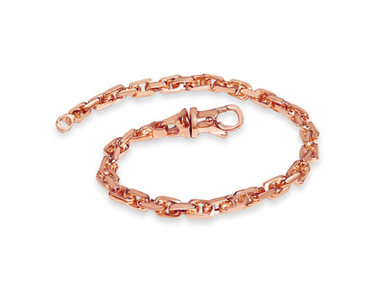 Handmade Solid Gold Fancy Rolo Bracelet , 5mm