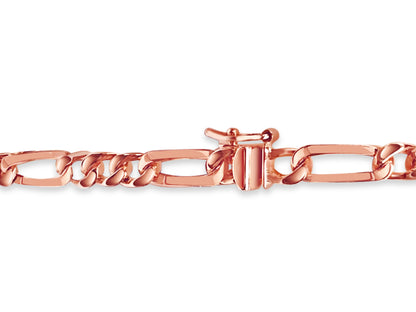Handmade Solid Gold ID Figaro Bracelet , 5mm