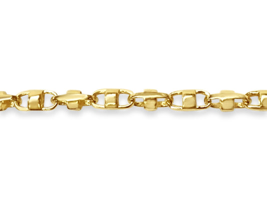 Handmade Solid Gold Anchor Mariner Bracelet , 7mm