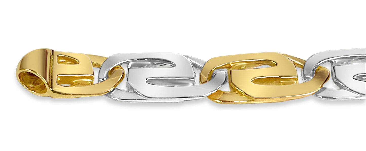 Handmade Solid Gold Tiger Eye Bracelet , 9mm