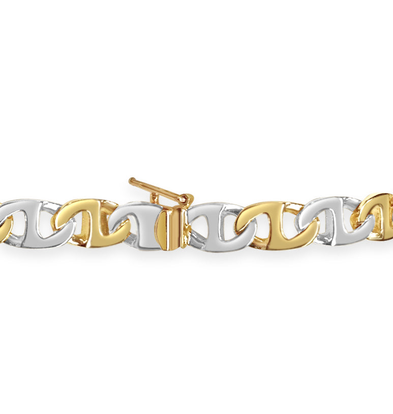 Handmade Solid Gold Mariner Bracelet , 7mm