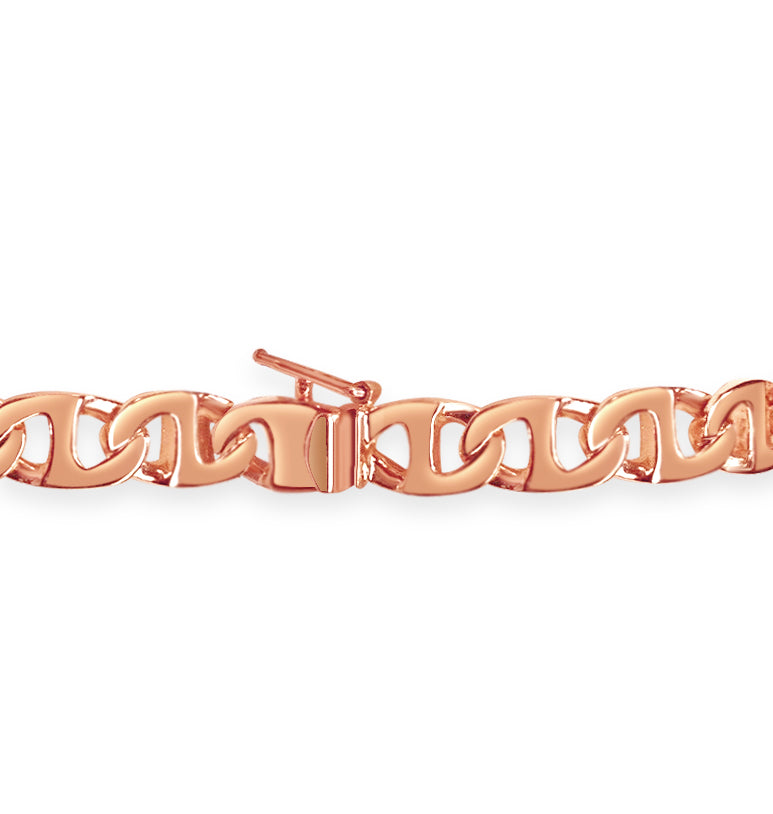 Handmade Solid Gold Mariner Bracelet , 7mm