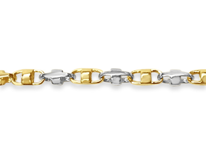 Handmade Solid Gold Anchor Mariner Necklace , 7mm