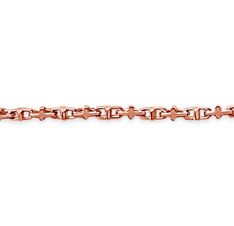 Handmade Solid Gold Anchor Mariner Necklace , 3mm