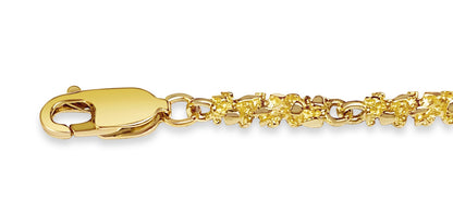 Handmade Solid Gold Nugget Necklace , 4mm